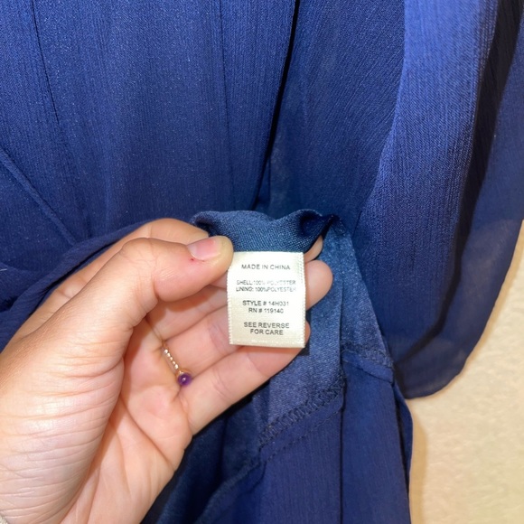 DOUBLE Zero Solid Navy Blue Boho Dress or Tunic blouse Size Small - Picture 8 of 8